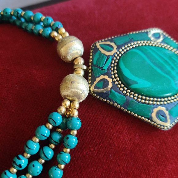 Hand-Made Tibetan Turquoise Necklace - Picture 4 of 5